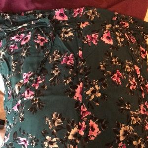 Floral wide leg trousers
